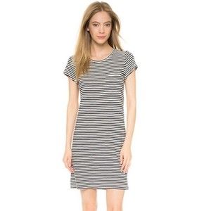Joie Navy Blue Striped T-Shirt Dress - X Small
